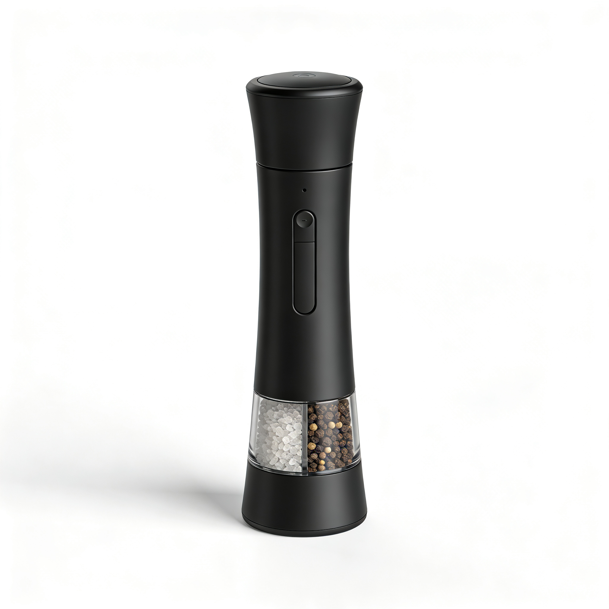 ChapmanCooks Gravity Electric Salt and Pepper Grinder Set, Automatic Battery Operated Mills with LED Light, Adjustable Coarseness, Large Capacity, for Home Kitchen and BBQ, Black